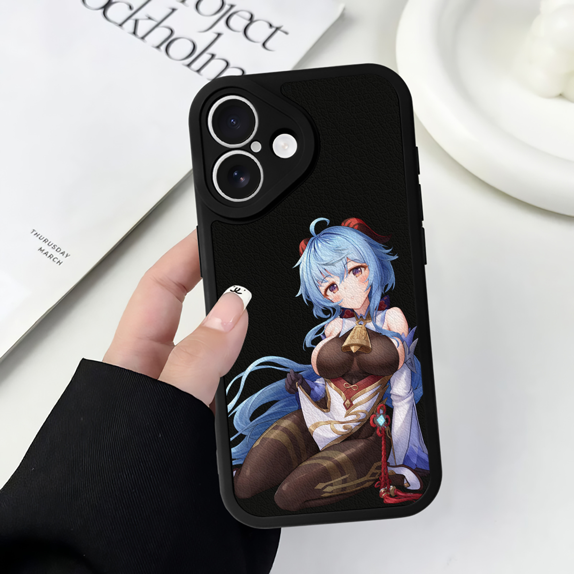 げんし神 甘雨 かんう genshin Ganyu 【iPhone 16シリーズ対応】シリコンスマホケース（レザー調） 材質：シリコン